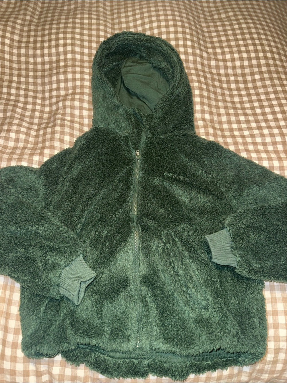 Wrangler Forest Green teddy Zip-Up jacket